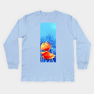 Poppies Close Up Kids Long Sleeve T-Shirt